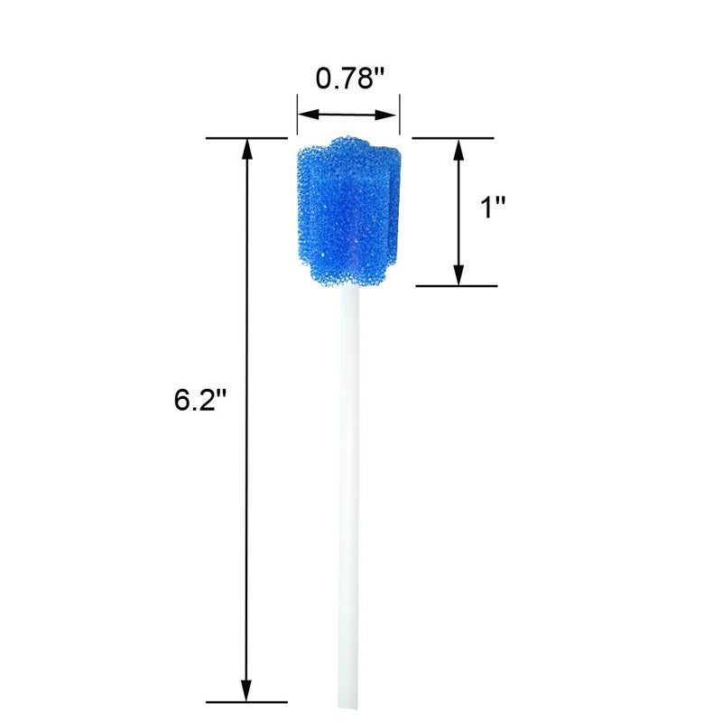 MUNKCARE Disposable Oral Sponge Swabs Unflavored-Dental Sponge Swabsticks Unflavored for Mouth & Gum Cleaning 100 Counts (Blue Coarse) - Image 5